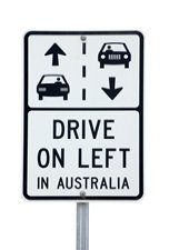 Drive On The Left In Australia Sign