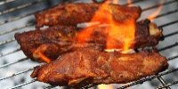 Pork Ribs on a BBQ Grill