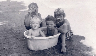 Four of the Bell Kids in the Outback