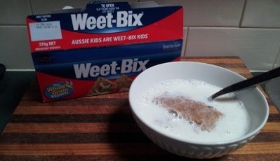 Weet-Bix & Milk in a Bowl