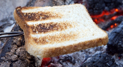 Cooking Toast On A Wood Burning Stove