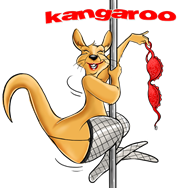 Aussie Kangaroo Dancing On A Pole
