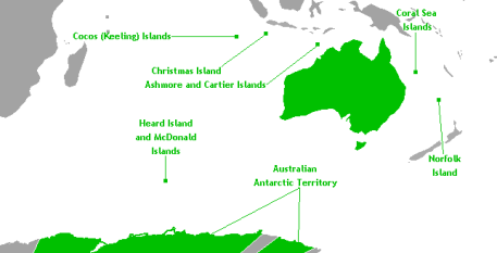 External Territories Of Australia Map