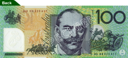 $100 Note - General Sir Joh Monash