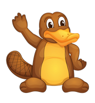 Australian Cartoon Platypus Waving