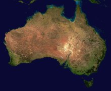 Satellite photo of Australia