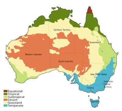 Australia Climate Zones Map