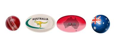 Australian Sports Balls - cricket ball, rugby football, Aussie rules football & soccer ball